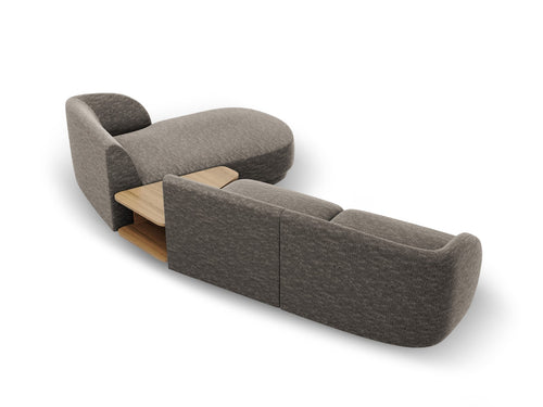 Micadoni Rechte modulaire bank Miley 3-zits, chenille, grijs - 178x303x70cm