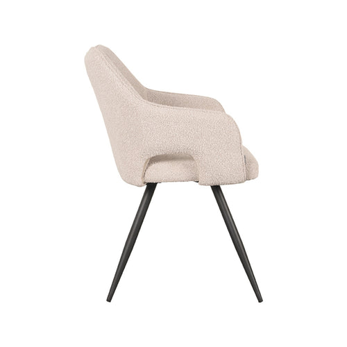 LABEL51 Eetkamerstoel Noud - Naturel Bouclé - Zithoogte 49cm - vtwonen shop