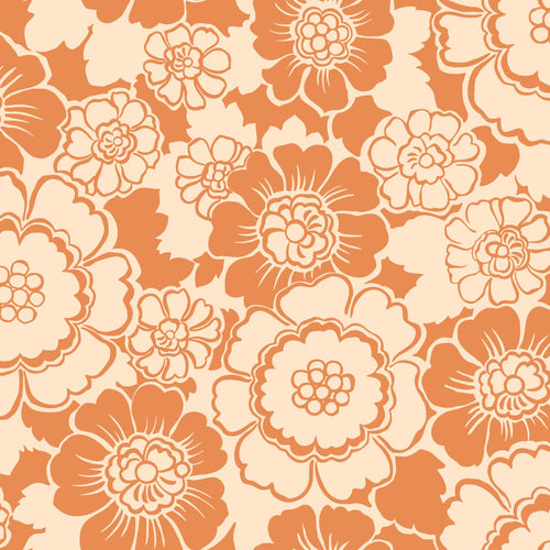 ESTAhome behang retro bloemen oranje - 50 x 900 cm - 131524 - vtwonen shop