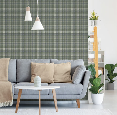 Sanders & Sanders behang ruiten donkergroen - 53 cm x 10.05 m - 640716