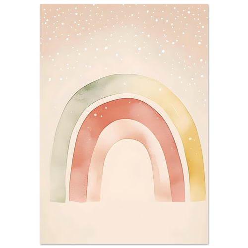 Artfulprints Poster Zachte regenboog   - A4 21x29.7 cm - Meerkleurig