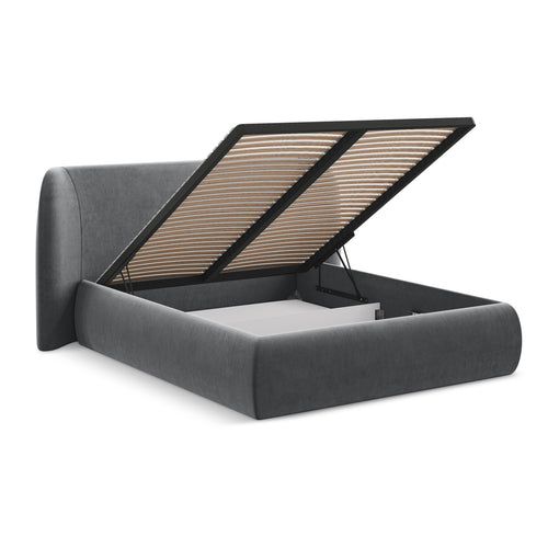 LaMiaSofa Bed met opbergruimte Trieste - velours - staal - 210x215x110