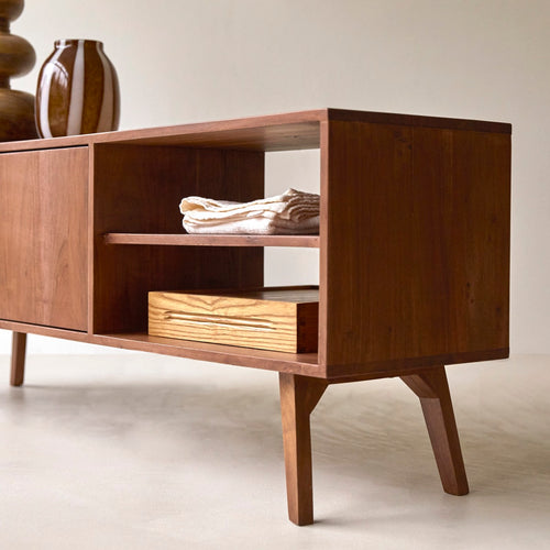 Tikamoon Acacia tv-meubel 150 cm - Donkerbruin - vtwonen shop