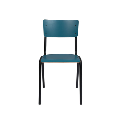 Zuiver Back To School Eetkamerstoelen/ Kantinestoelen/ Schoolstoelen Mat Blauw - Set van 4 - vtwonen shop