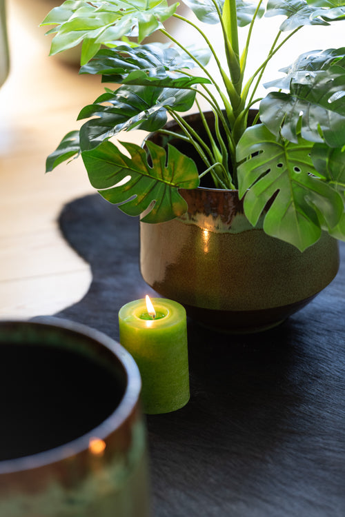 J-Line cilinderkaars - lichtgroen - XL - 95U - 6 stuks