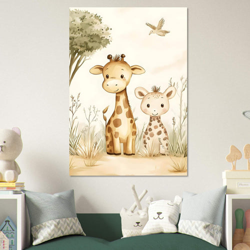 Artfulprints  Liefdevolle giraffen   poster 70x100 cm - vtwonen shop