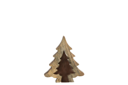 J-Line decoratie Kerstboom Puzzel - hout - bruin/naturel - small - vtwonen shop