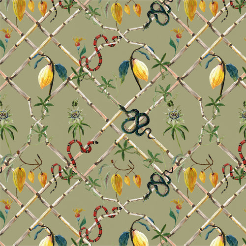 Catchii Behang Cacao Estate Olive Green