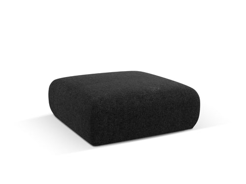 Cosmopolitan Design Poef Nolio 2-zits, chenille, zwart - 100x100x36cm