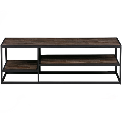 WOOOD salontafel Vic - Hout/Metaal - Teak/Zwart - 40x120x60 - vtwonen shop