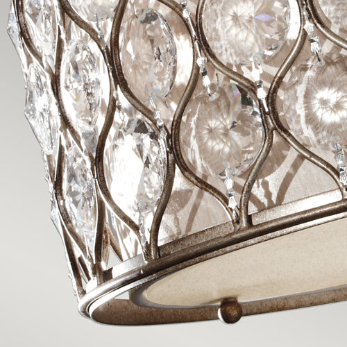 Elstead Lucia - 3 Lichts Semi-Flush Plafondlamp Gepolijst Zilver, E27