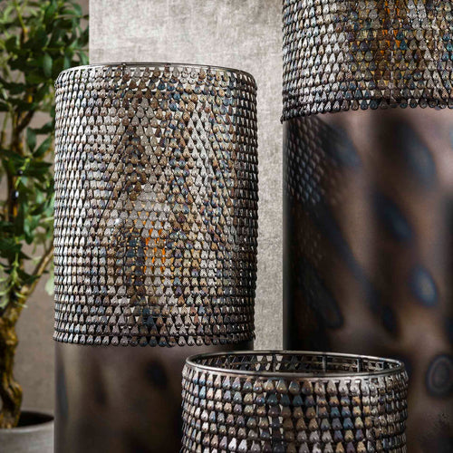 Giga Meubel Vloerlamp Cilinder - Zwart/Bruin Metaal - 1-Lichts - 22x22x90cm - vtwonen shop