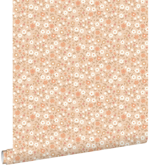 ESTAhome behang bloemetjes licht terracotta - 53 cm x 10.05 m - 139580