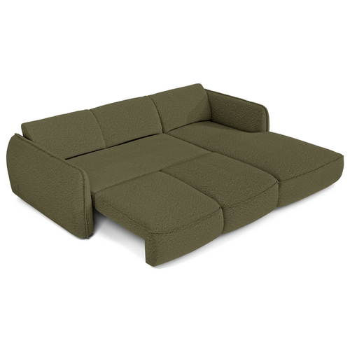 Sia Home - Rechte hoekbanken LIVIA - Bouclette stof - Olijfgroen - 274cm - vtwonen shop