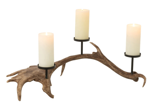 J-Line kaarshouder Antlers - polyresin - bruin - large