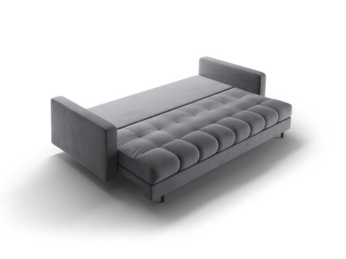Cosmopolitan Design Slaapbank met opbergdoos Bali 3-zits, flueel grijs - 84x222x105cm