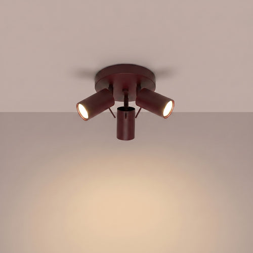 Sollux Lighting Plafondlamp RING 3P bordeaux - 25,7x25,7x14,5cm