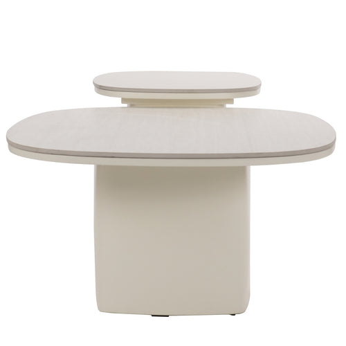 Giga Meubel Salontafel Miles - Organisch Beige Travertinlook Hout - Set Van 2