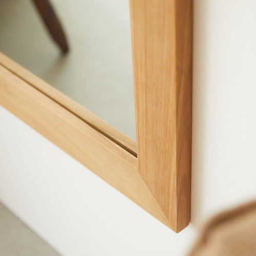 Tikamoon Massief teakhouten psyché spiegel 160 x 60 cm - Naturel - vtwonen shop