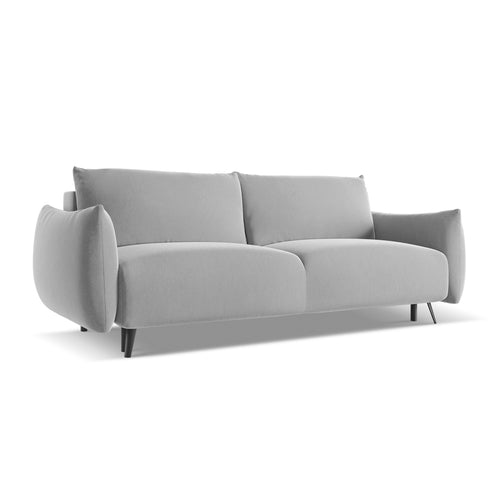 LaMiaSofa 3-zits slaapbank Genova - velours - grijs - 230x105x86