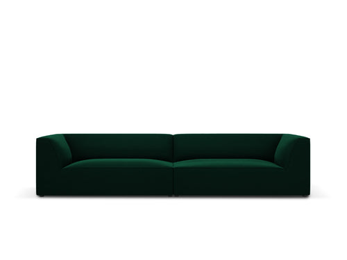 Micadoni Bank Ruby 4-zits, flueel, flessengroen - 93x302x69cm
