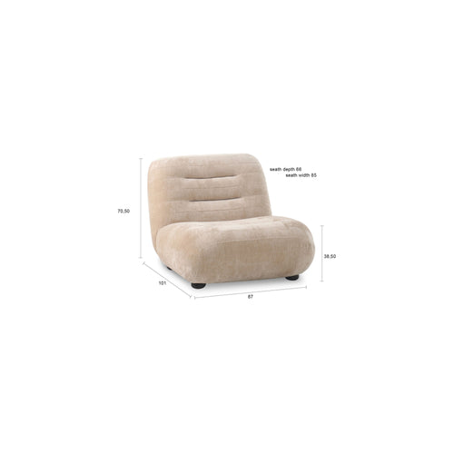 Dutchbone Wyatt Fauteuil Velours Beige - vtwonen shop