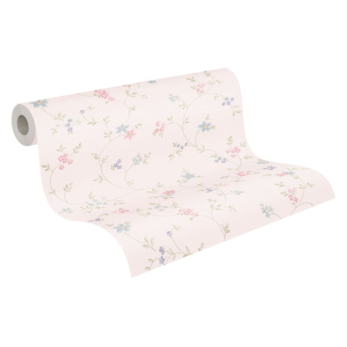 Livingwalls behang bloemmotief beige, roze en blauw - 53 cm x 10.05 m - AS-390712
