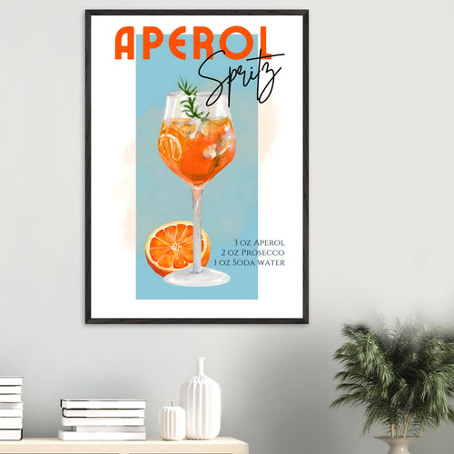 Artfulprints Poster Aperol Spritz - Blue   - 70x100 cm - Blauw
