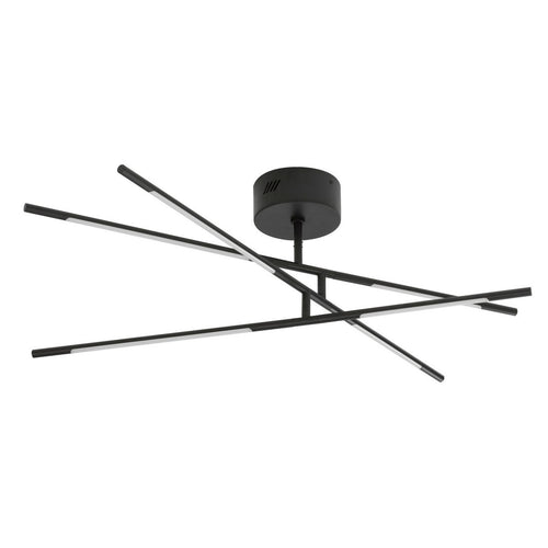 Merano Alberta Geïntegreerde LED Semi Flush Light Zwart Metaal LED 30W 2100Lm 3000K