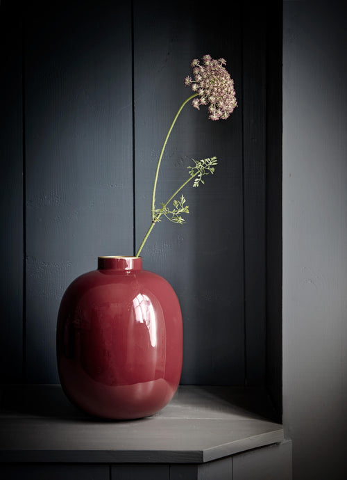 Pip Studio - Home Accessories Dark Red - Metalen Vaas - 32cm