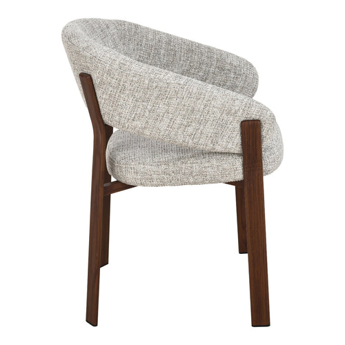 DÉJA Living Eetkamerstoel Chera - Beige/Walnoot - Set van 2