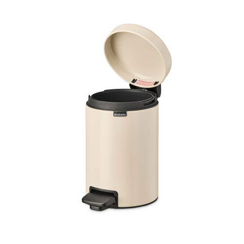 Brabantia NewIcon Pedaalemmer, 3 liter, kunststof binnenemmer - Soft Beige