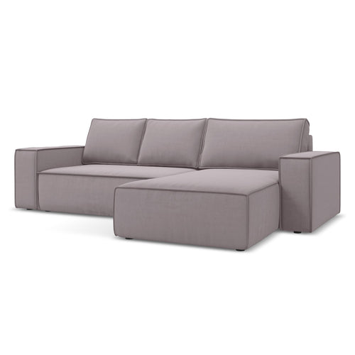 LaMiaSofa hoekbank rechts Livorno - velours - lavendel - 290x185x82