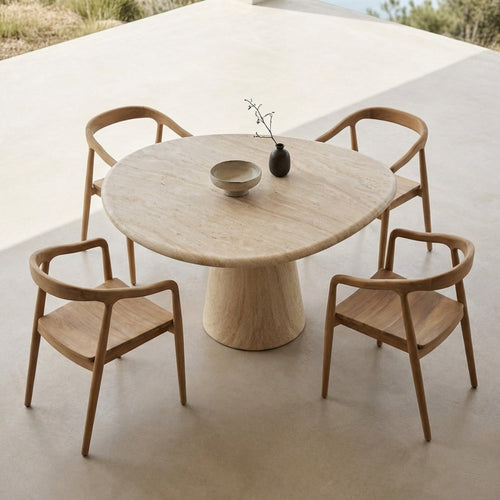 DÉJA Living Tuintafel Vejen - Travertin Eco Composiet - 130x130cm