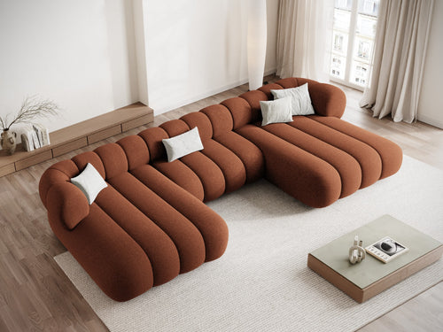 Cosmopolitan Design Panoramische bank Koge 6-zits, chenille baksteen - 165x348x70cm