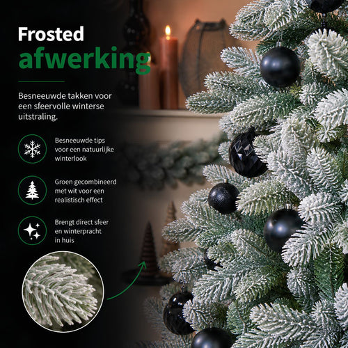 Black Box Trees Nagoya Kerstboom Frosted met Scharnierconstructie - Kunstboom met Volle Uitstraling en 738 Takken - Kerstversiering voor Binnen - H150