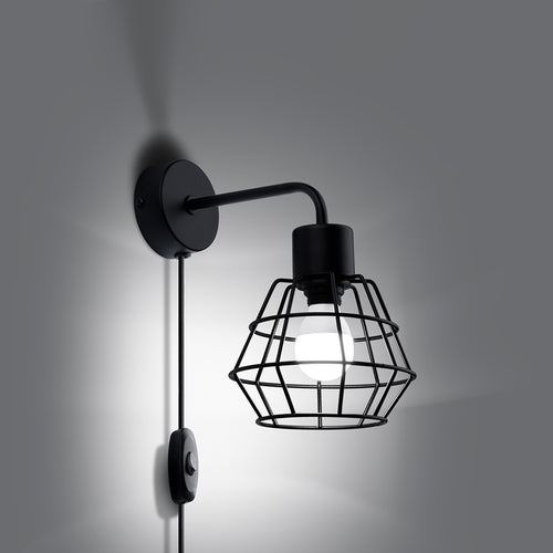 Sollux Lighting Wandlamp SUBA zwart - 15x23x23cm