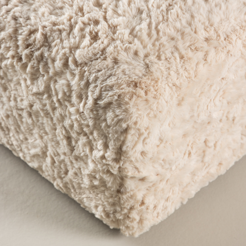 Nest living Erla Vierkante Poef Schapenvacht - Beige - vtwonen shop