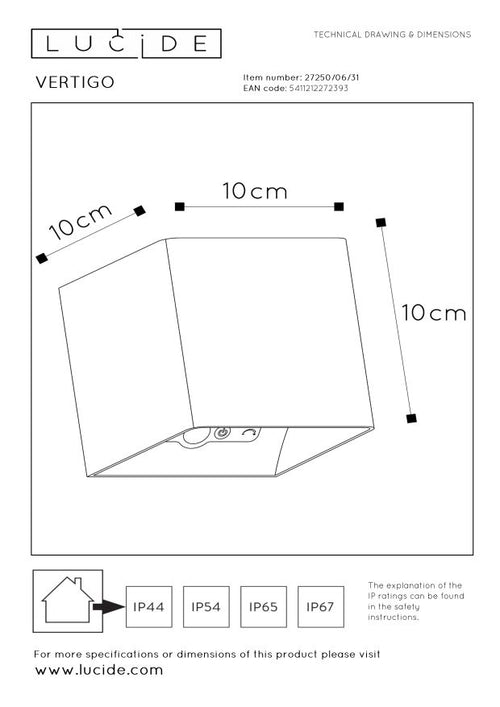 Lucide wandlamp VERTIGO - Geïntegreerde LED - Wit