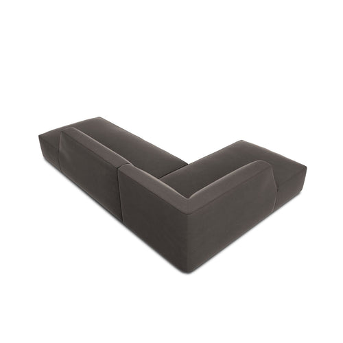 Cosmopolitan Design - Modulaire hoekbank links Siena 4-zits, flueel donkergrijs - 180x273x69cm
