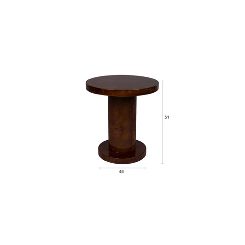 Dutchbone Quinn Bijzettafel Rond 46 cm Walnootkleur - Bruin