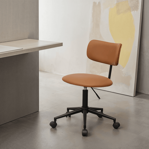 Furnhouse bureaustoel Roxy - Cognacbruin - Kunstleer - 57x56x74