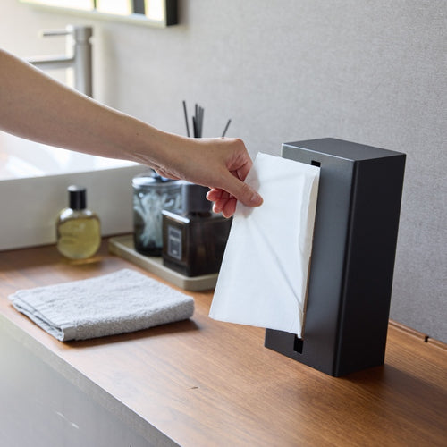 Yamazaki Vertical Tissuebox - Tower - Zwart - vtwonen shop