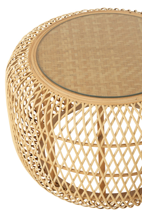 J-Line bijzettafel Afrika - bamboe/sparhout - naturel - set van 2 - vtwonen shop