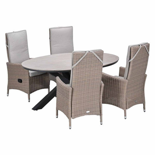 Garden Impressions Tuinset Collin 5-delig - Tulli tuintafel 180x115 cm