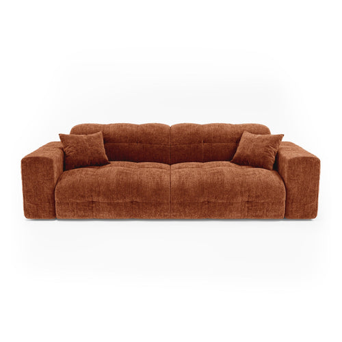 Premium Interiors - Bank COCOON - gewaafd fluweel terracotta 230cm