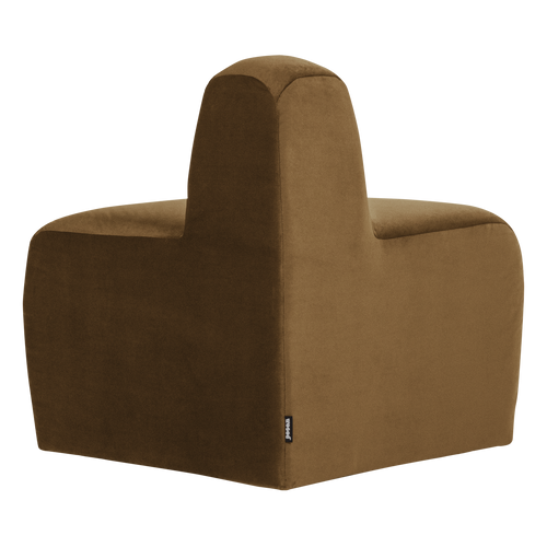 WOOOD eetbank hoek rond rugleuning Mojo Base - Velvet - H.geel - 83x76x76