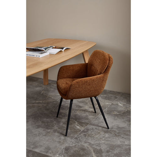 WOOOD eetkamerstoelen Runa - Polyester - Caramel - Set van 6 - vtwonen shop