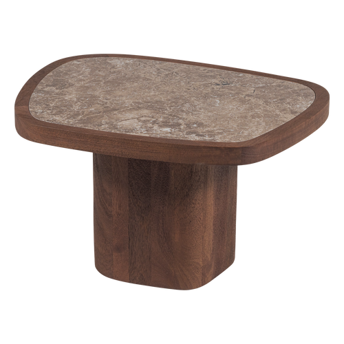 WOOOD salontafel Granu - Marmer/Mangohout - Bruin - 39x70x60