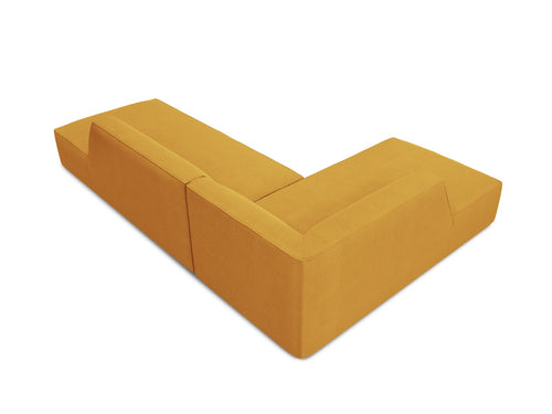 Micadoni linker hoekbank Ruby 4-zits, structurele stof, geel - 180x273x69cm